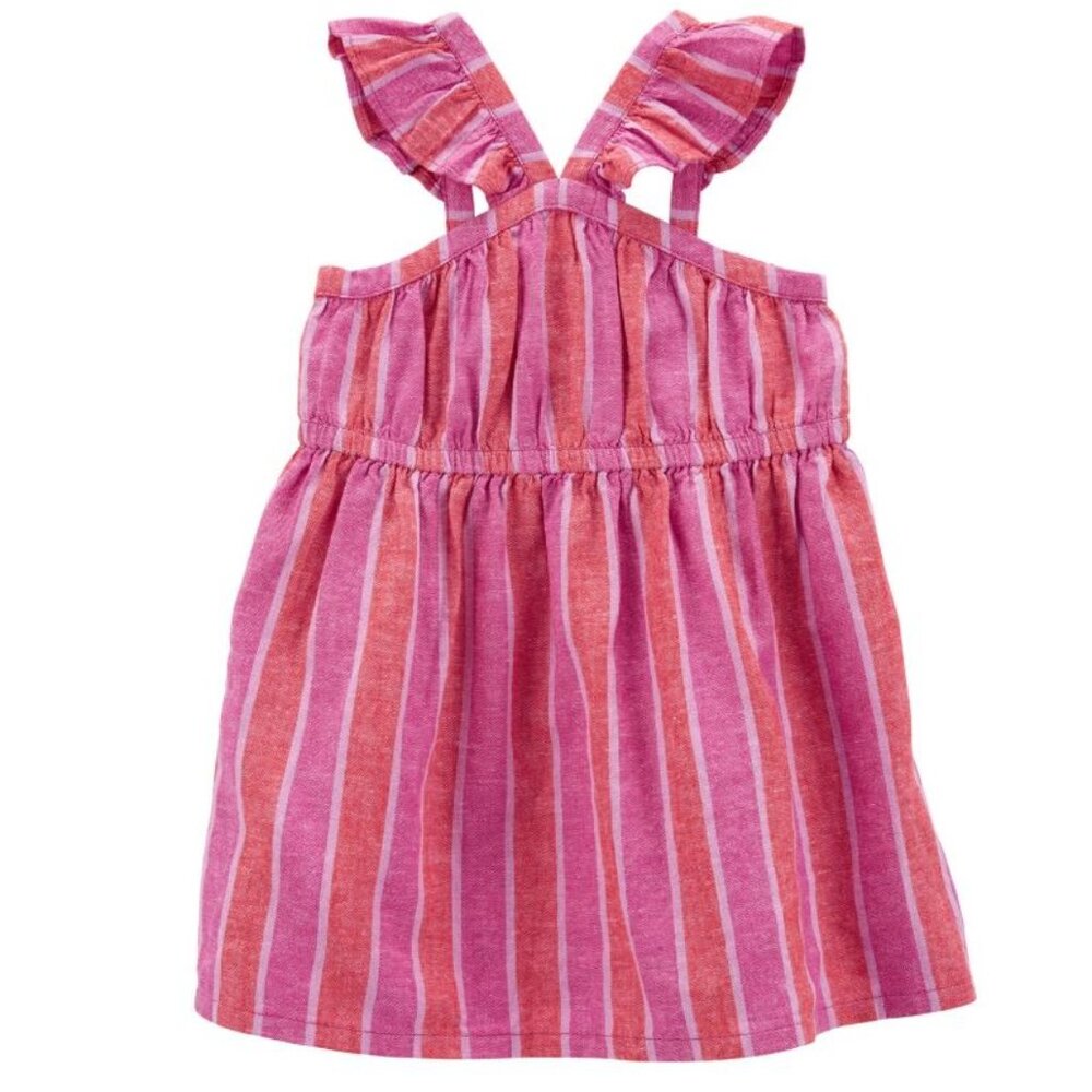 [NWOT] Carter's Pink Striped Linen Dress w/ Bloomers 12m